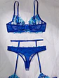 Conjunto Portaligas Floral Azul - Miniatura 2