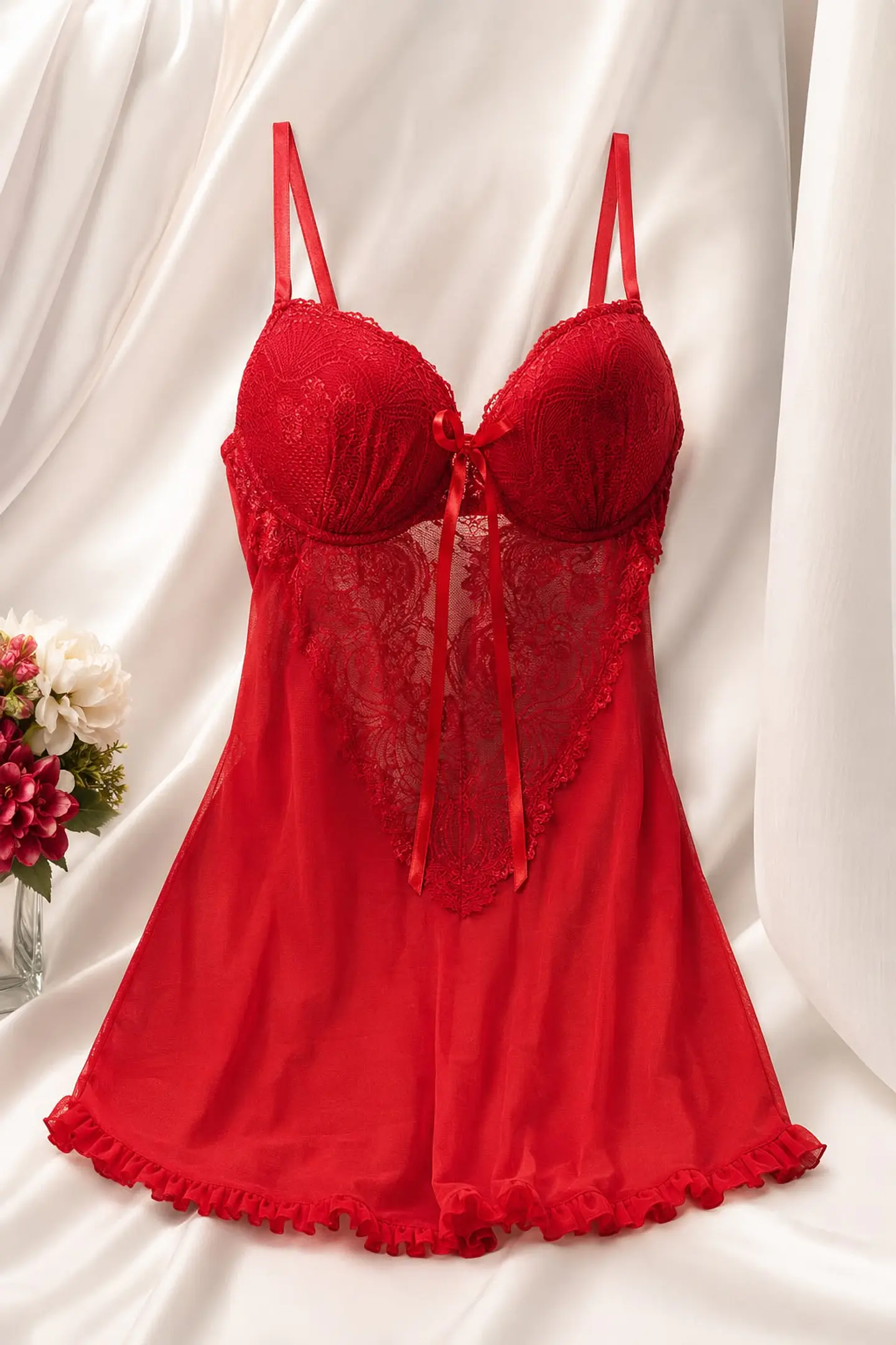 Baby doll con copa Rojo 1