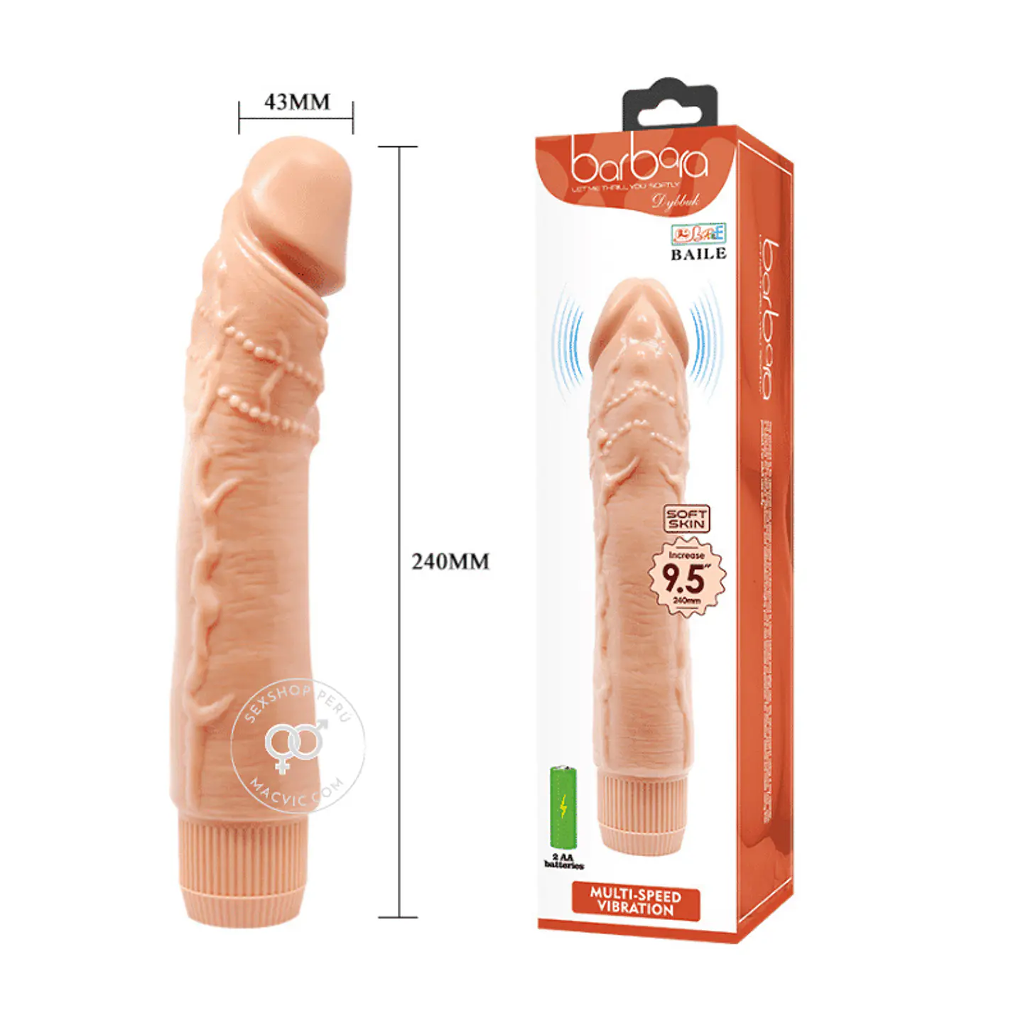 Dildo Vibrador Barbara Dybbuk 24 cm 1