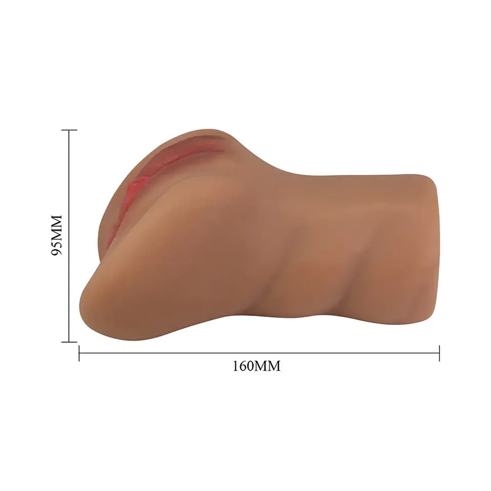 Caroline Masturbador Realista Vagina y Ano - Chocolate 2