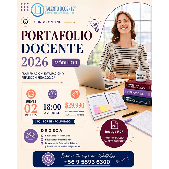 Curso JULIO Portafolio Docente 2026: Módulo 1