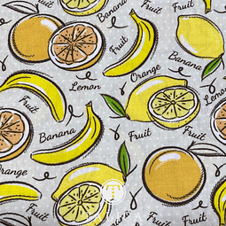 Coleção Fabricart - Frutas limões bananas e laranjas