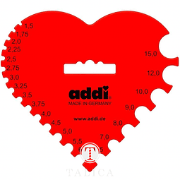 Medidor de agulhas crochê Coração Addi