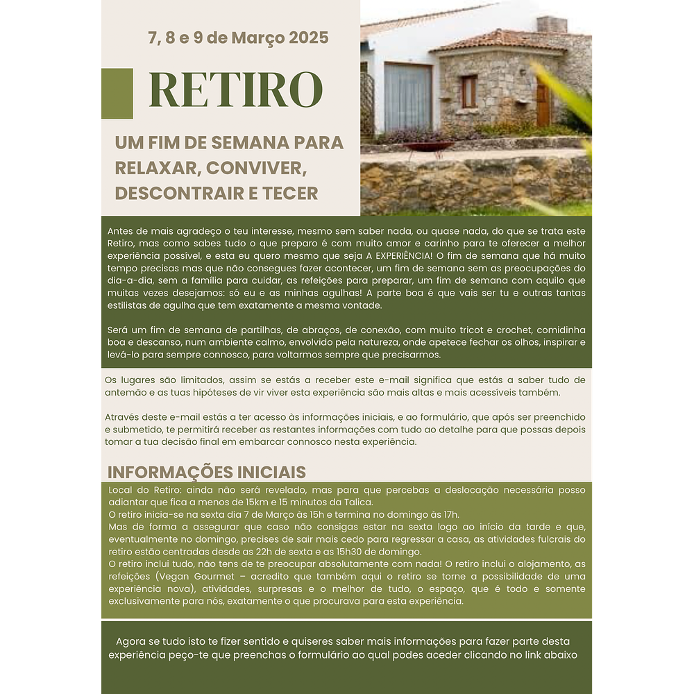 Reserva do Retiro 7, 8 e 9 Março de 2025