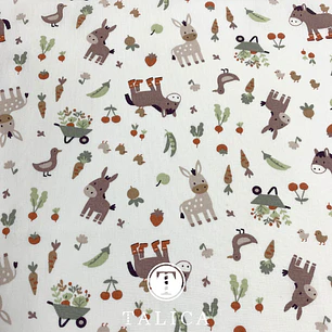 Tecido de Burros Com Vegetais