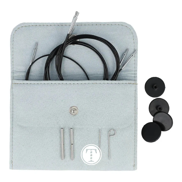 Estojo de Cabos 360° Giratórios KnitPro Swivel 60-100cm 6