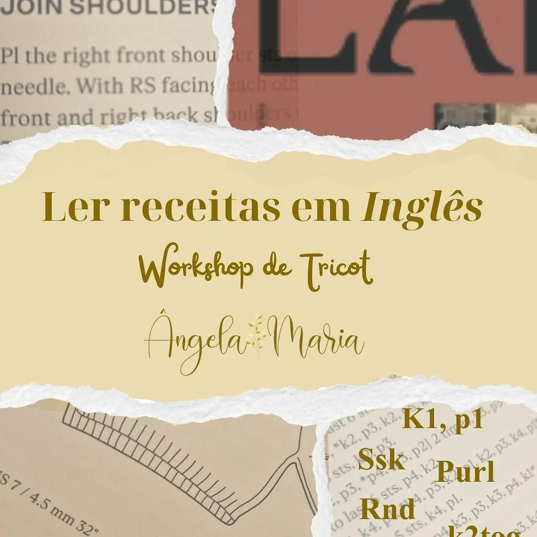 Workshop On-line - Ler e Interpretar designs de tricot em inglês 1