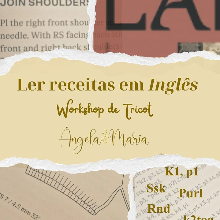 Workshop On-line - Ler e Interpretar designs de tricot em inglês 1