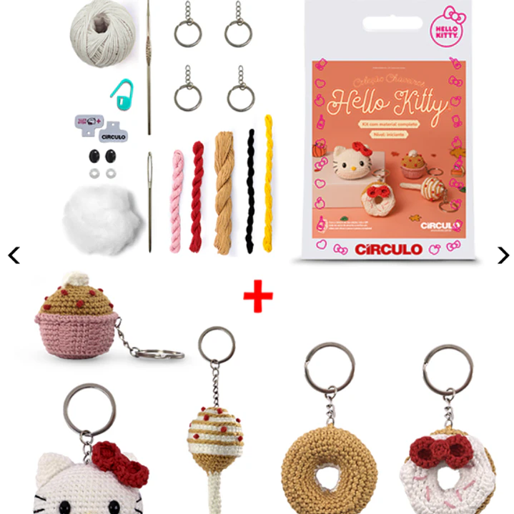 Kit Porta Chaves AmigurumI Hello Kitty 2