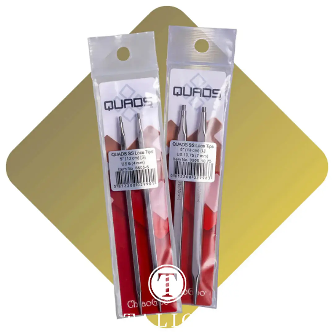 Agulhas Intercambiáveis ChiaoGoo QUADS Lace 13cm 2