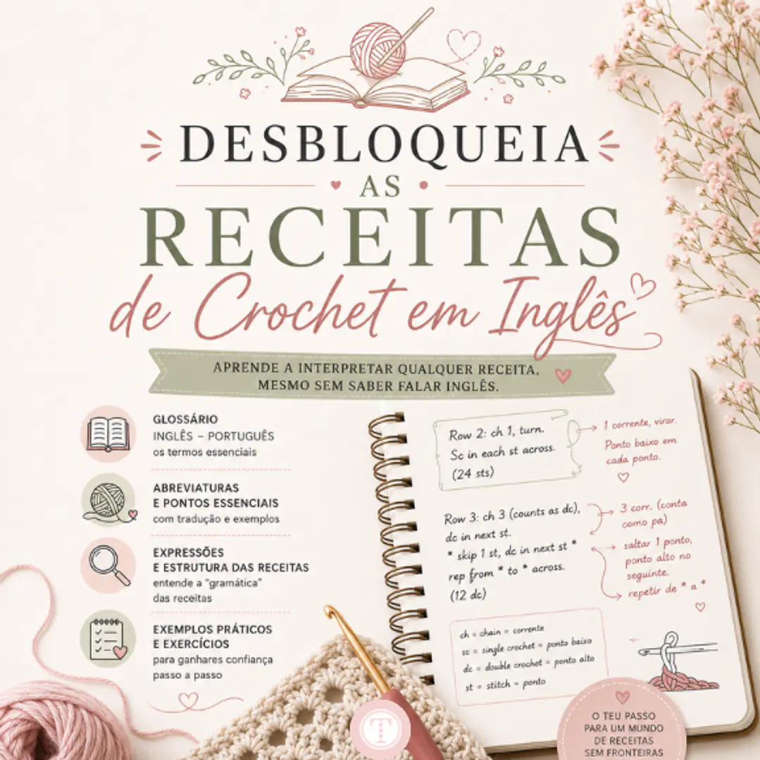 Workshop Desbloqueia as Receitas de Crochet em Inglês  1