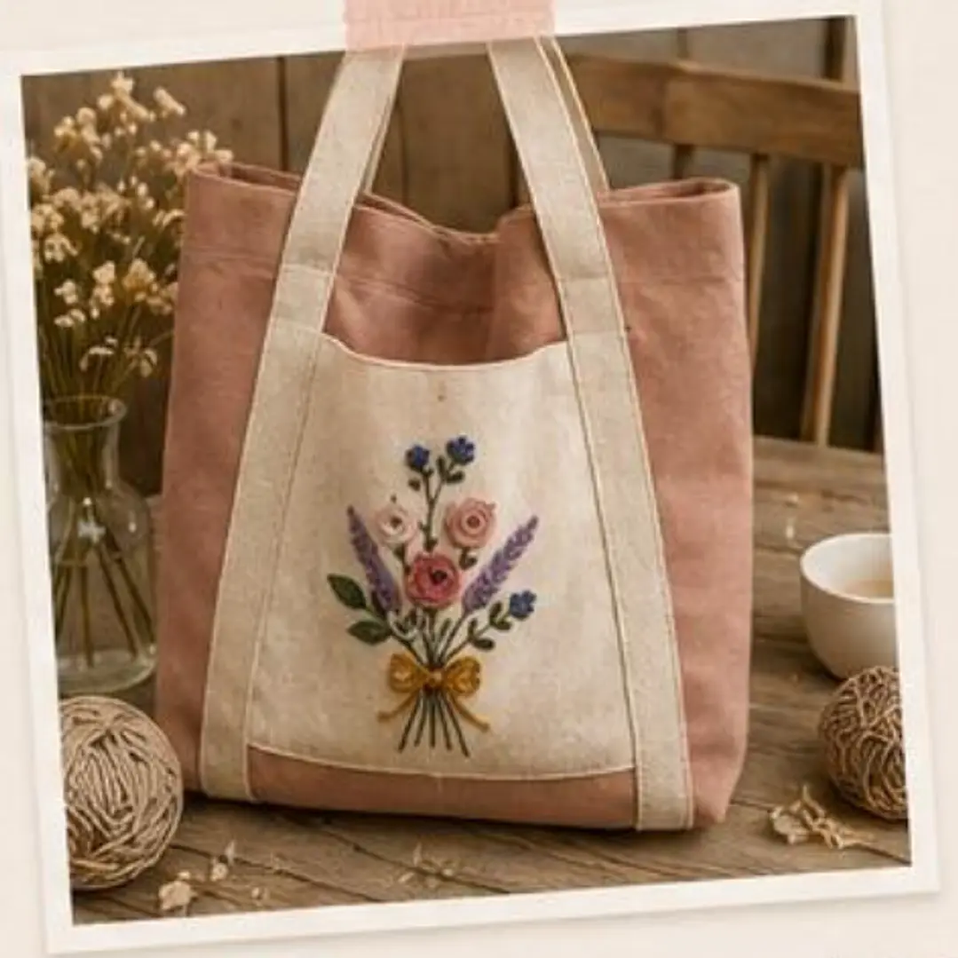 Workshop de Costura - Saco Jardim Bordado - ONLINE 1
