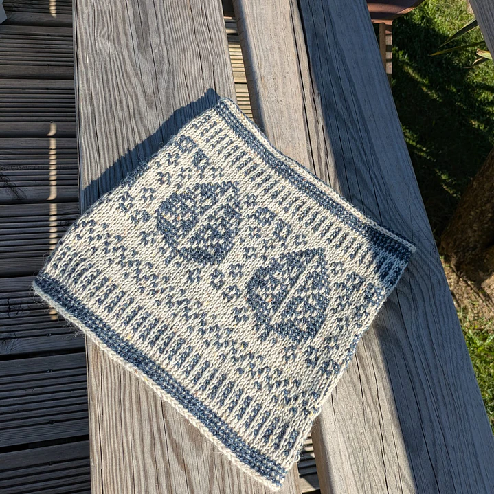 Workshop On-line Crochet Tunisino Circular e em Mosaico - Gola Folha 2