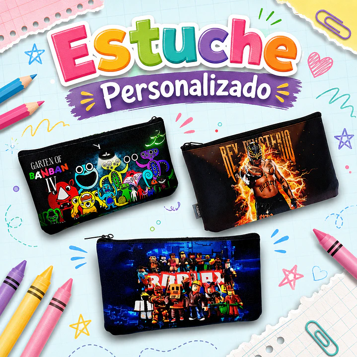 Estuches escolares Personalizados con nombre y curso 1