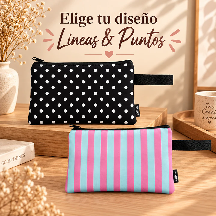 Estuche Plano  - Elige tu Diseño Líneas & Puntos 1
