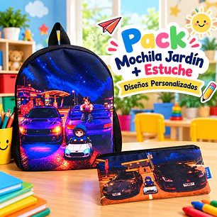 pack Mochila Jardín Personalizada + Estuche Personalizado