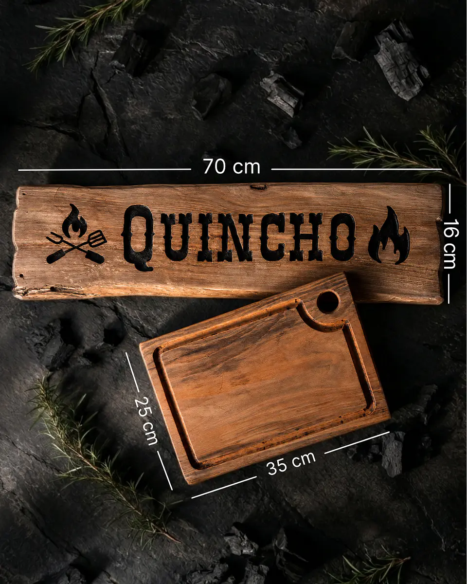 Letrero Quincho + Tabla Parrillera de REGALO 2