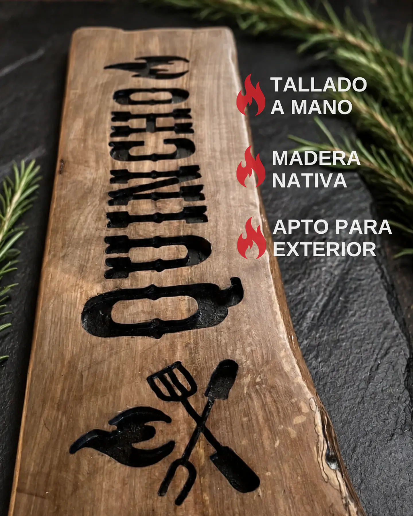 Letrero Quincho + Tabla Parrillera de REGALO 5