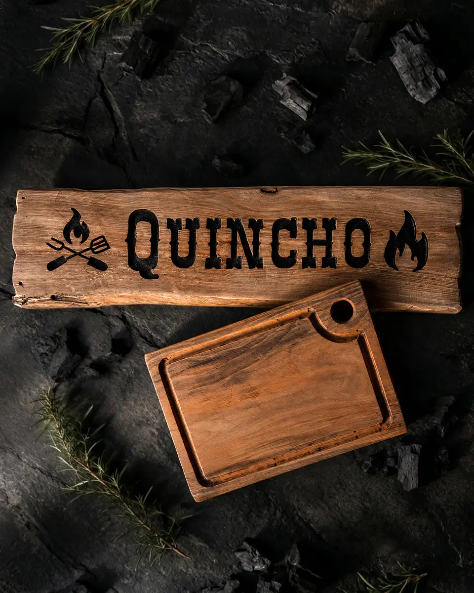 Letrero Quincho + Tabla Parrillera de REGALO 1