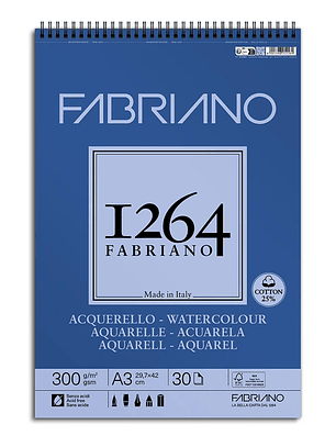 Croquera 1264 Acuarela A4 Fabriano 300 Gr. 30 Hojas