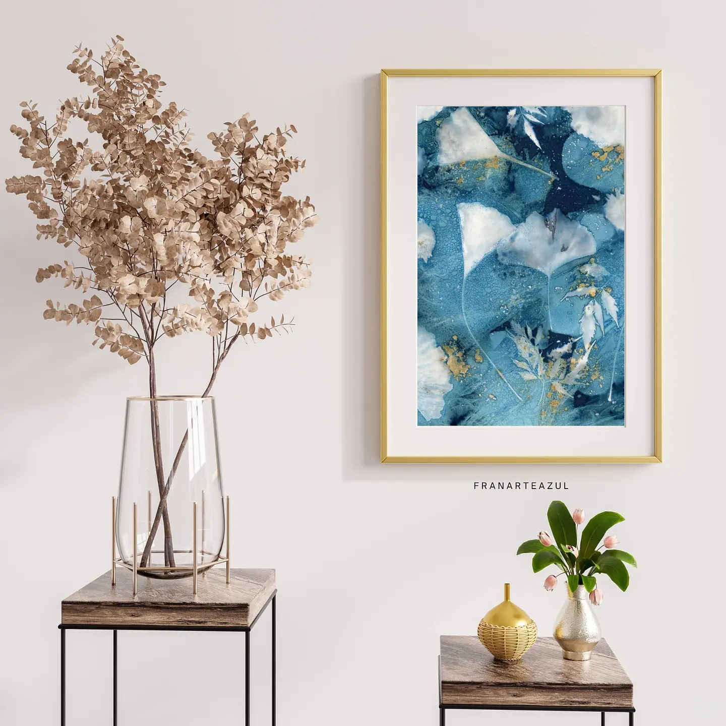 PRODUCTO DIGITAL - Ginkgos en cianotipia húmeda 4