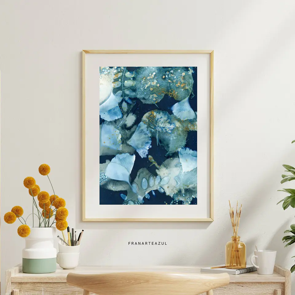 PRODUCTO DIGITAL - Flores silvestres en cianotipia húmeda 2