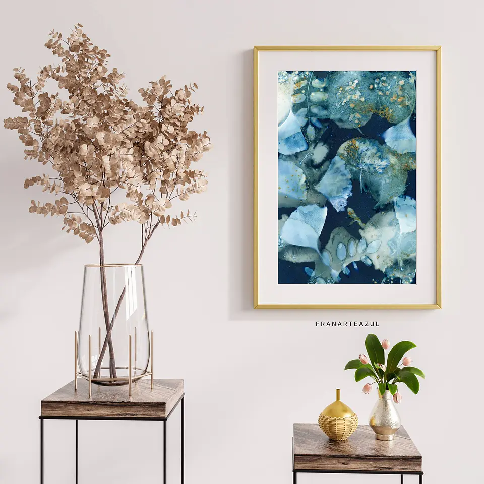 PRODUCTO DIGITAL - Flores silvestres en cianotipia húmeda 7