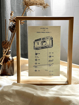 PRODUCTO FÍSICO - Cuadro Cianotipia Canon Camera 