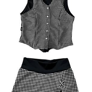 Conjunto Guillette y falda short pata de pollo
