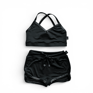 Conjunto Retro Negro Látex