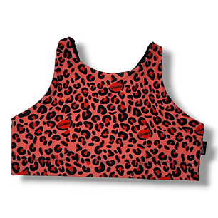 Top Halter Animal Print Rojo