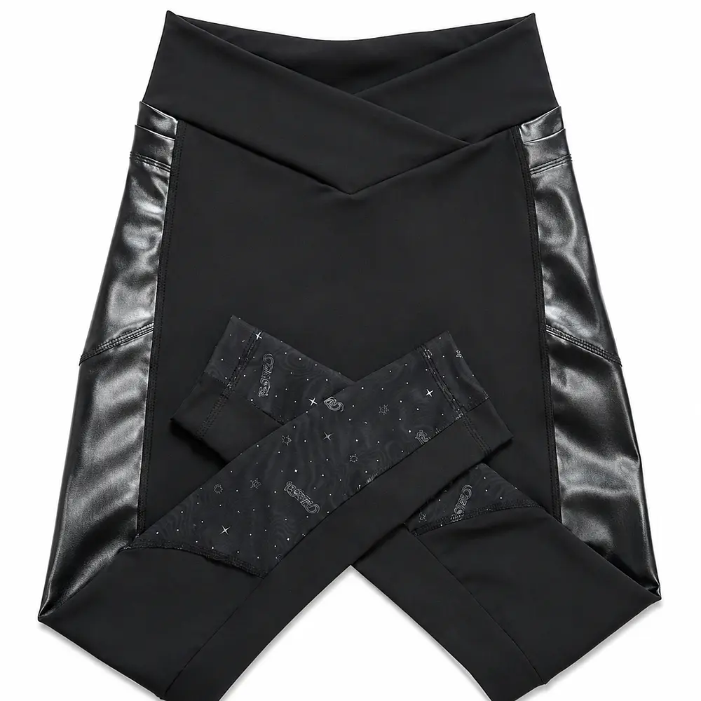 Calza Fran Estrellas Negro Látex