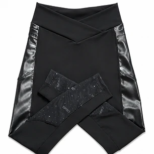 Calza Fran Estrellas Negro Látex