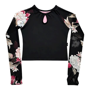 Croptop Gota Crisantemos Manga Larga