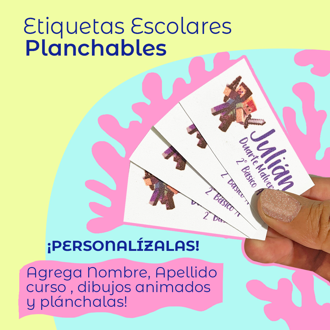 Etiquetas escolar Planchables / Etiquetas para ropa 