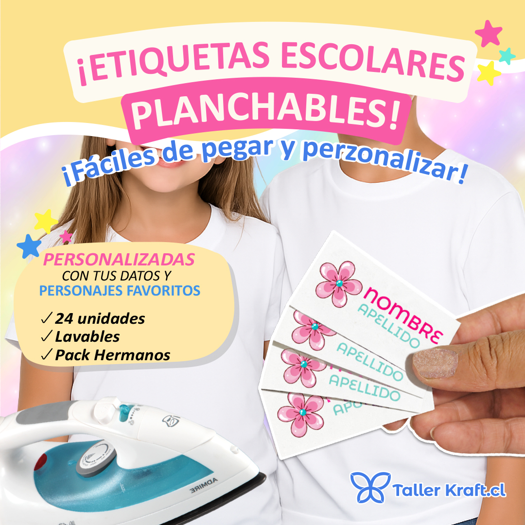 Etiquetas escolares Planchables / Etiquetas para ropa 