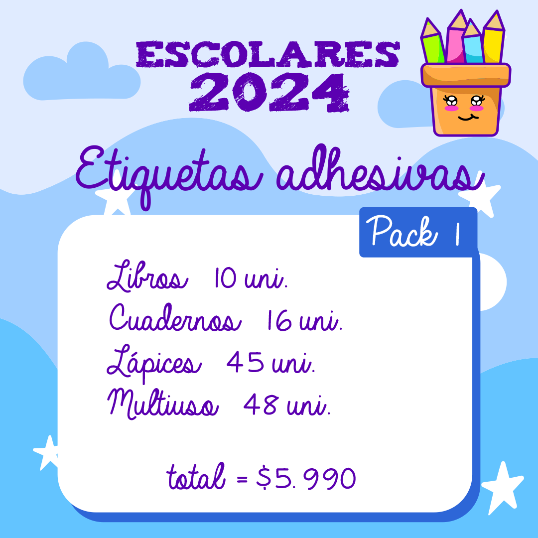 Adhesivos escolares 2026