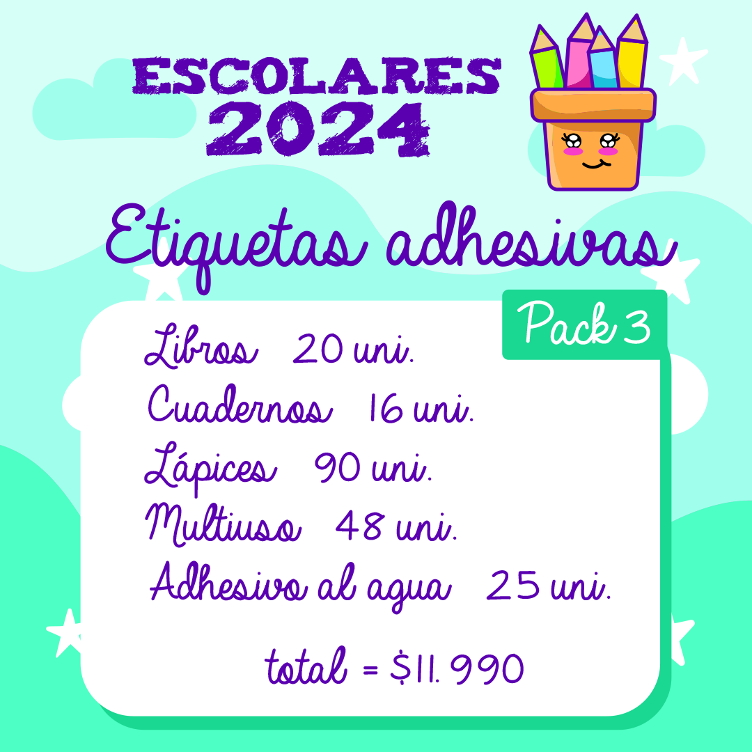 Adhesivos escolares 2026