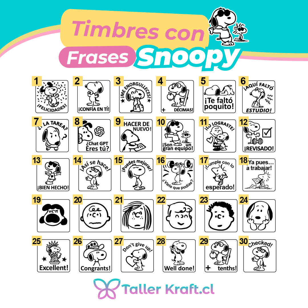 Timbres Snoopy Con frases