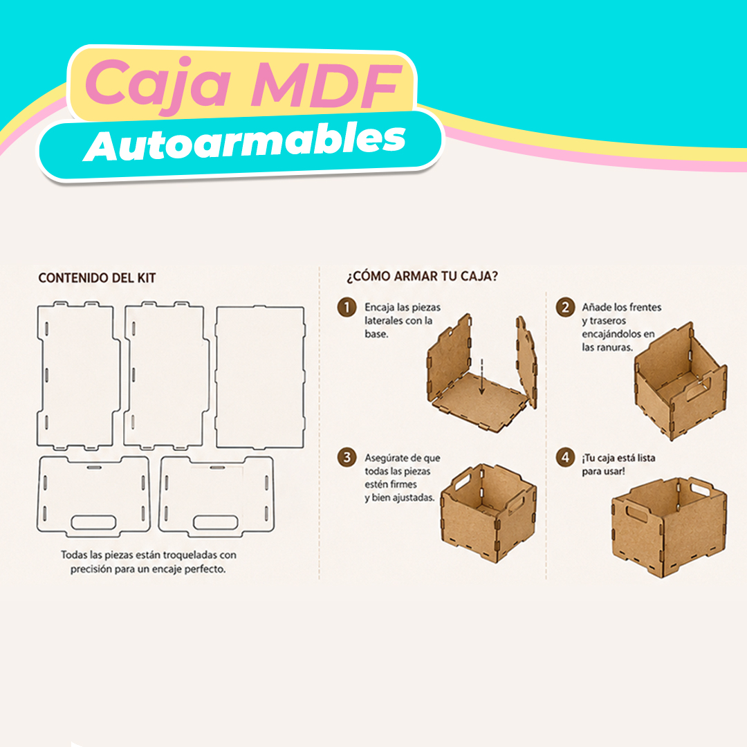 Caja autoarmable mdf