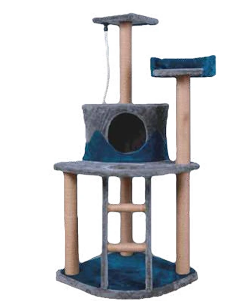 Rascador Gatos Felpa Suave Azul Marino