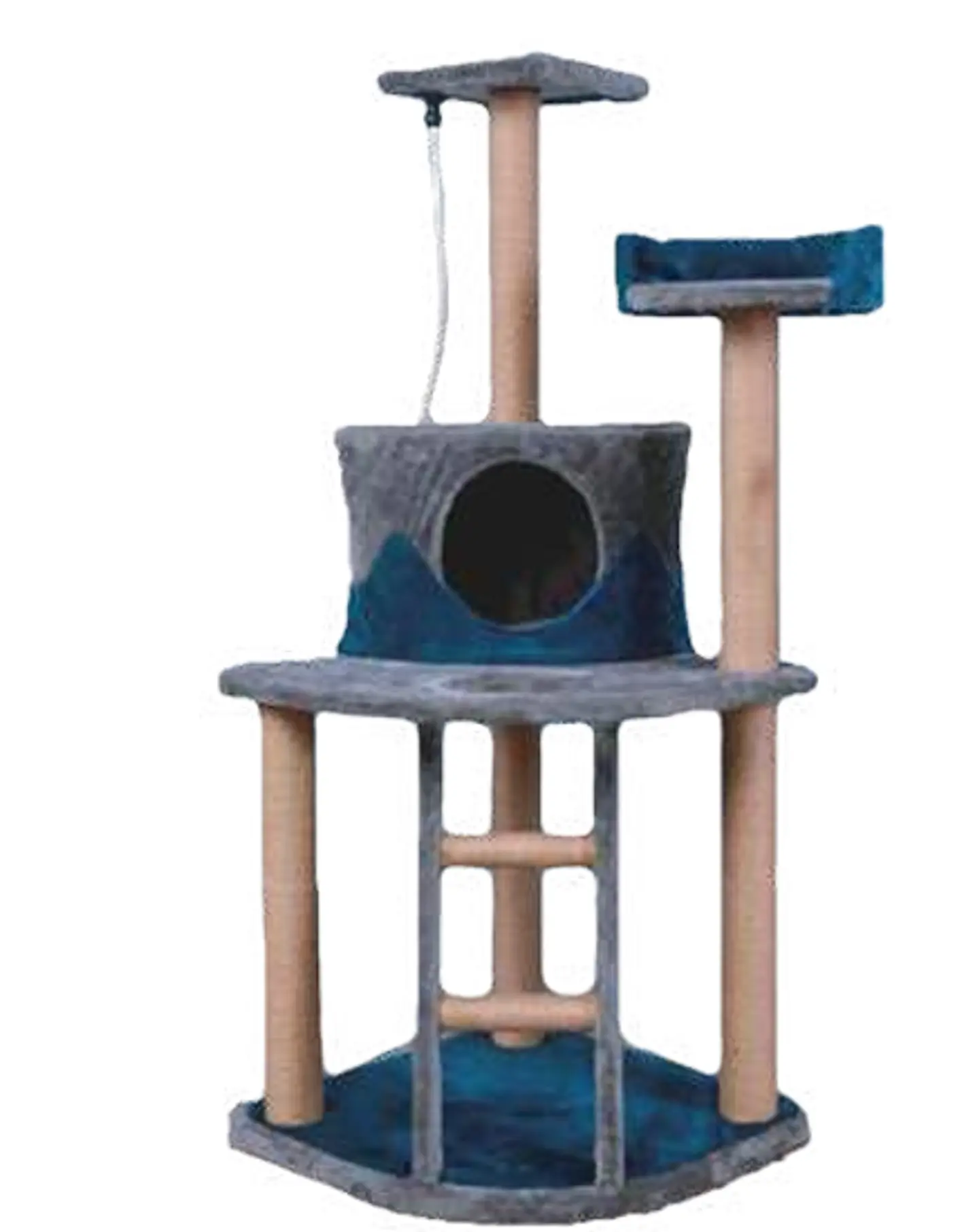 Rascador Gatos Felpa Suave Azul Marino 1