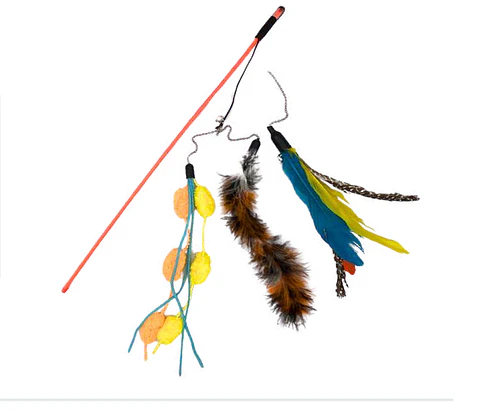 Varita Plumas Y Pompones Multicolor