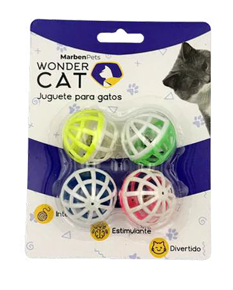 Set 4 Pelotas Plásticas Para Gato