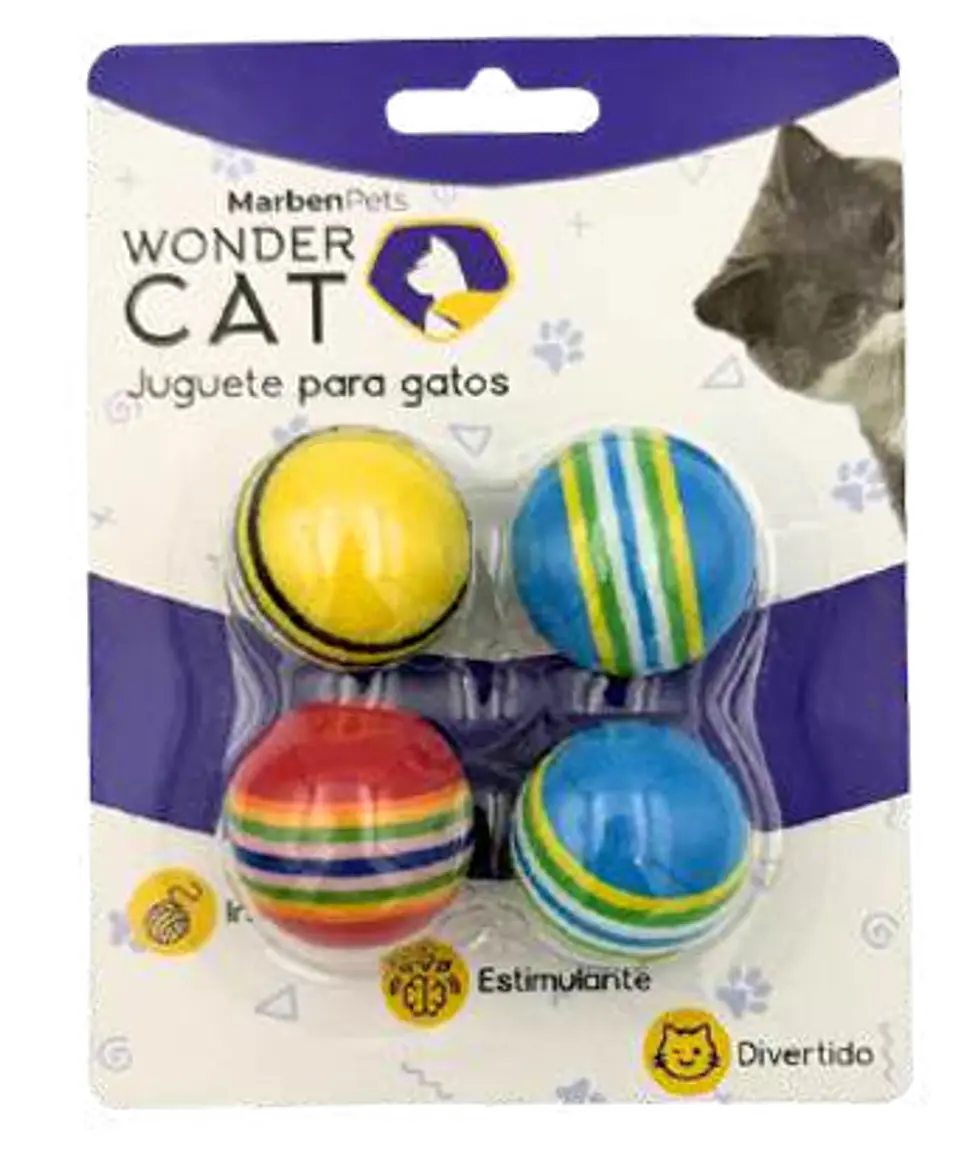 Set 4 Pelotas Juguete Para Gato 1