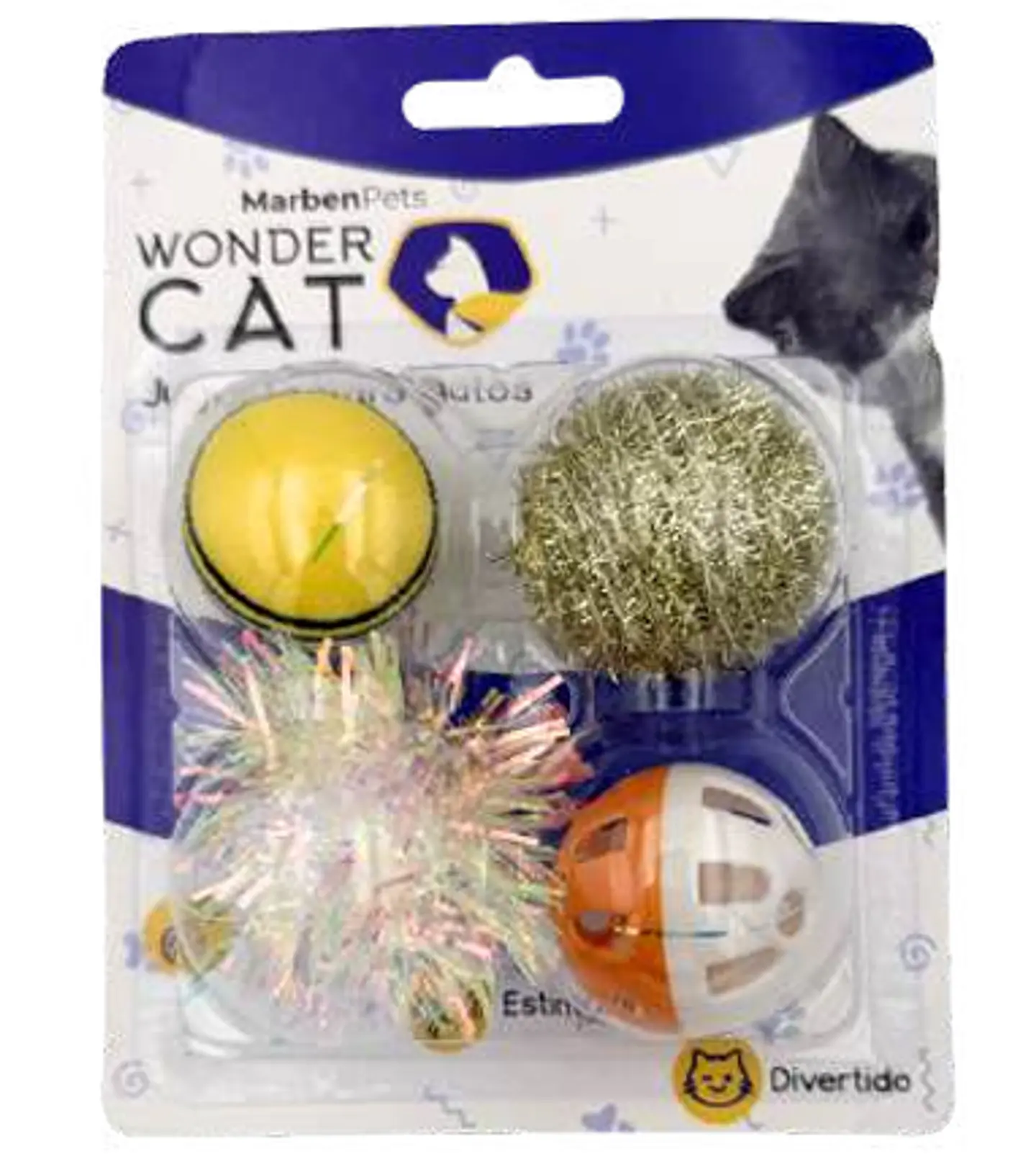 Set 4 Pelotas Surtida Brillo Para Gato 1