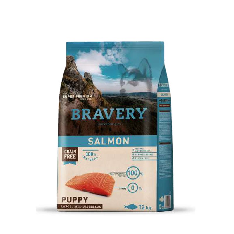 Bravery Salmon Puppy Large Medium Breeds 12 Kg 1