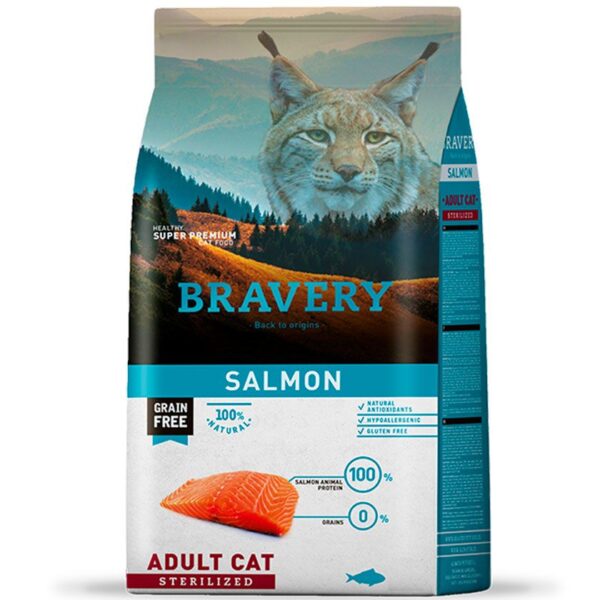 Bravery Salmón Adulto Gato Esterilizado 2 Kg 1