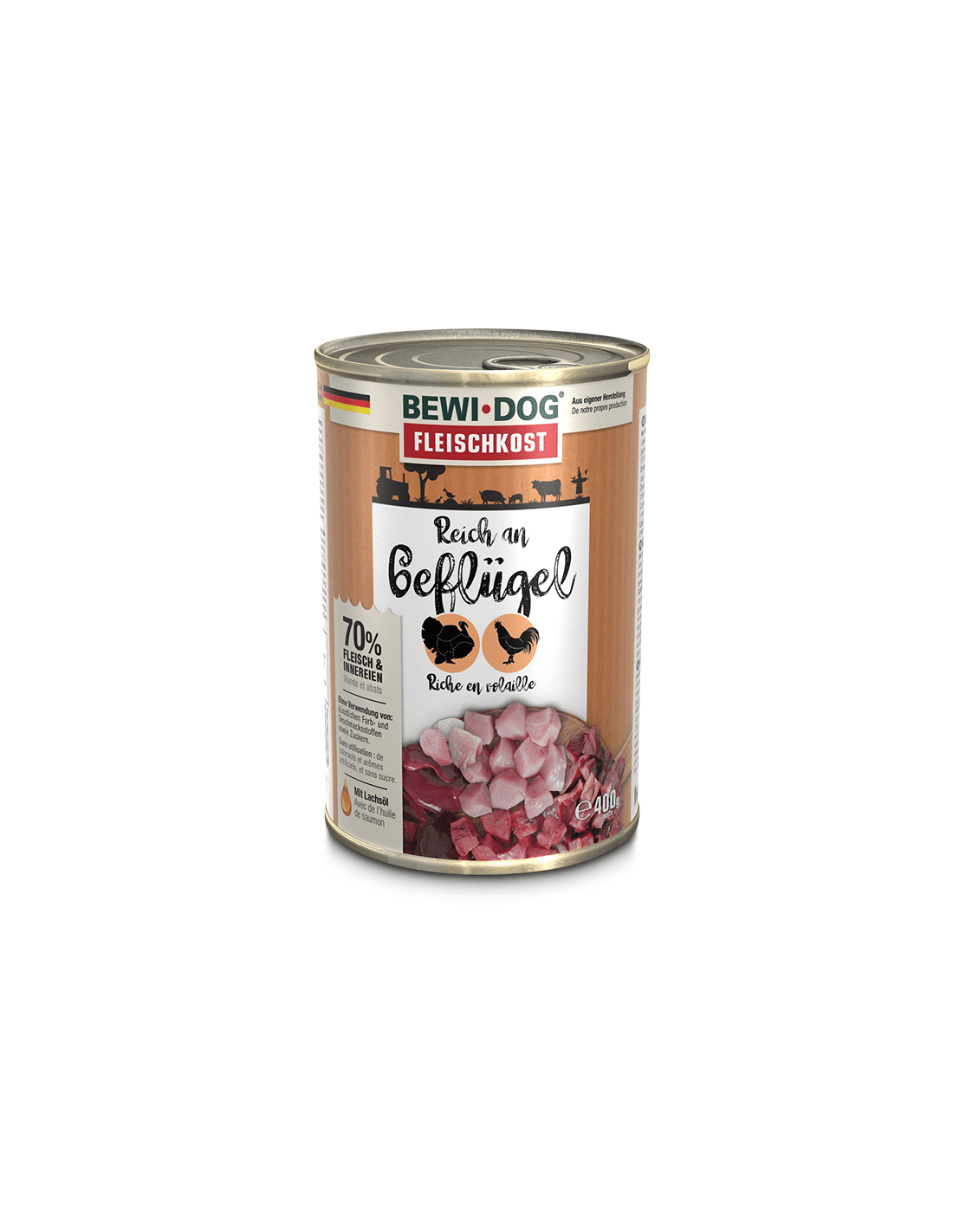Lata Bewi Dog Rico En Aves 400Gr 1
