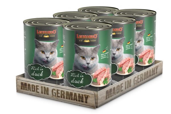 Lata Leonardo Gato Quality Selection Adulto Pato 400Gr 1